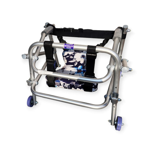 Mobility Kart Light Weight Height Adjustable CP Child Pediatric Walker with Comfortable Seat Silver