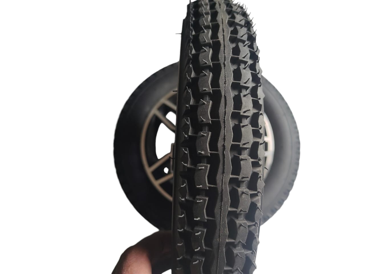 12 Inch Diamond Rear Mag Wheel Rim with Tyre & Tube For Evox WC 109A Electric Wheelchair (1 Pair)