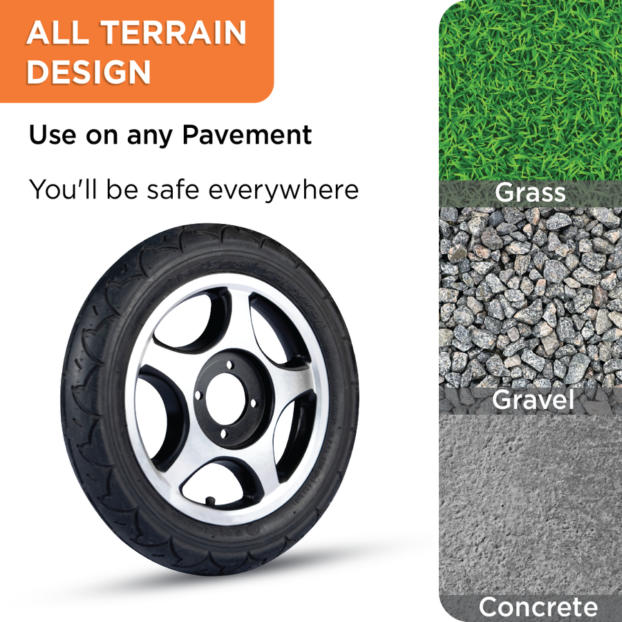 Back Wheel (PU Tyre) With Hub For Zip Lite Power Wheelchairs (1 Pair) - 2974 & 2974A