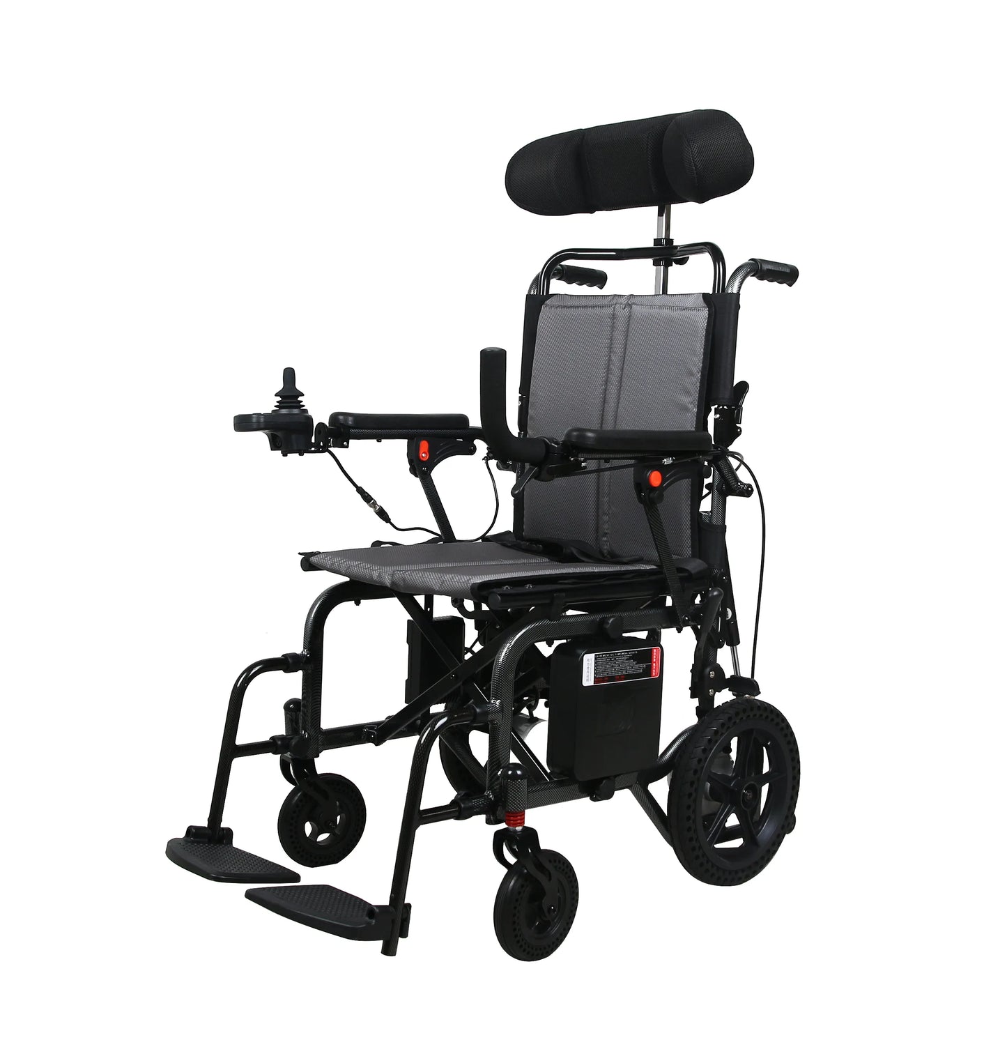 Electric Wheelchair with Reclining Backrest & Adjustable Headrest