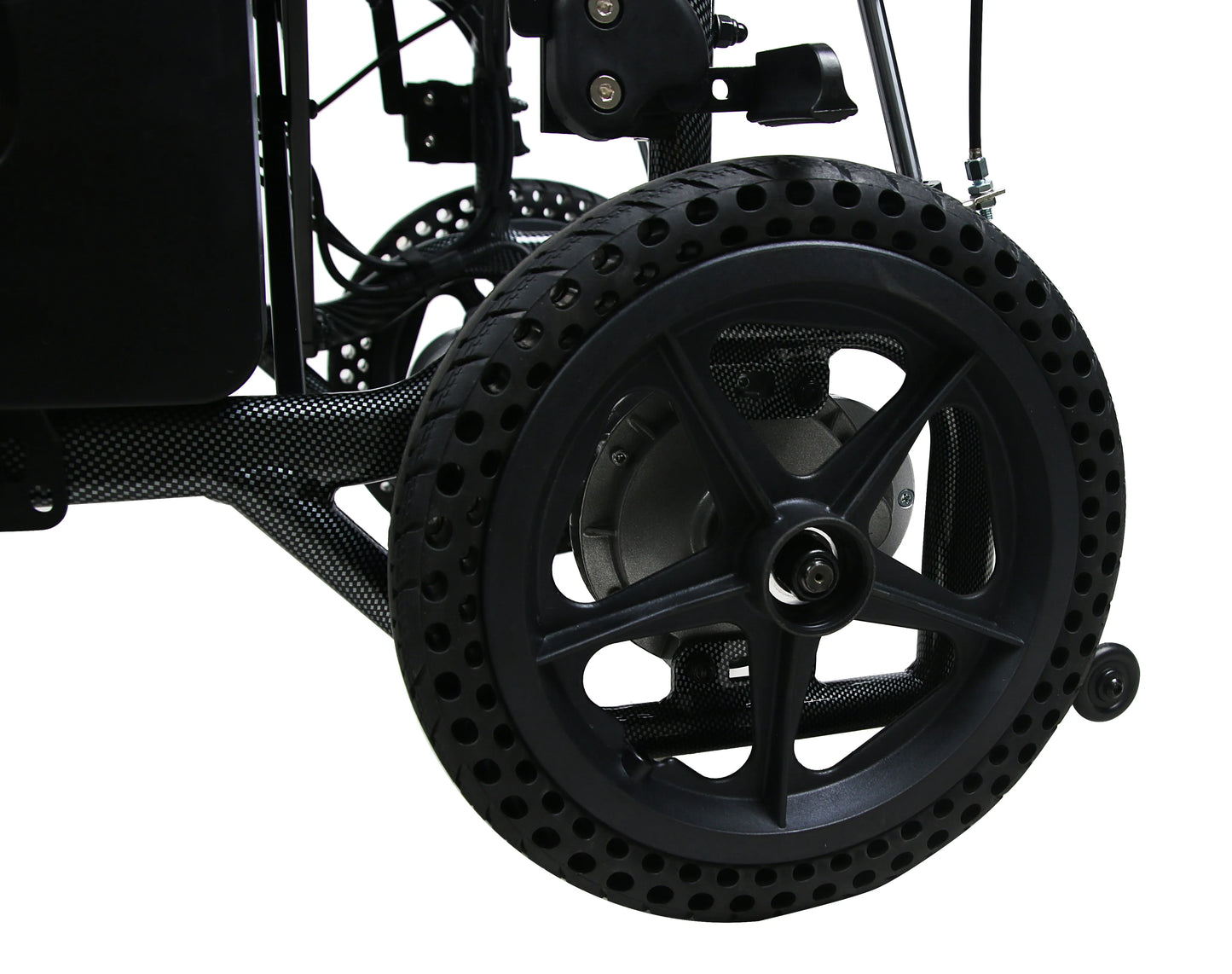 Electric Wheelchair with Reclining Backrest & Adjustable Headrest