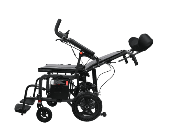Electric Wheelchair with Reclining Backrest & Adjustable Headrest
