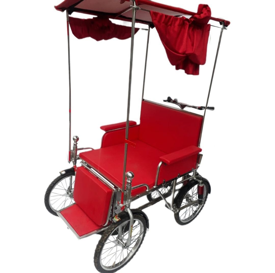 Jain Maharaj Vihar Stainless Steel SS Wheel Chair with Comfortable Seat & Attendant Operated Steering