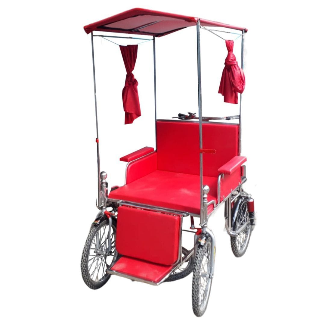 Jain Maharaj Vihar Stainless Steel SS Wheel Chair with Comfortable Seat & Attendant Operated Steering
