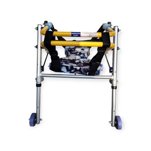 Mobility Kart Light Weight Height Adjustable CP Child Pediatric Walker with Comfortable Seat Yellow