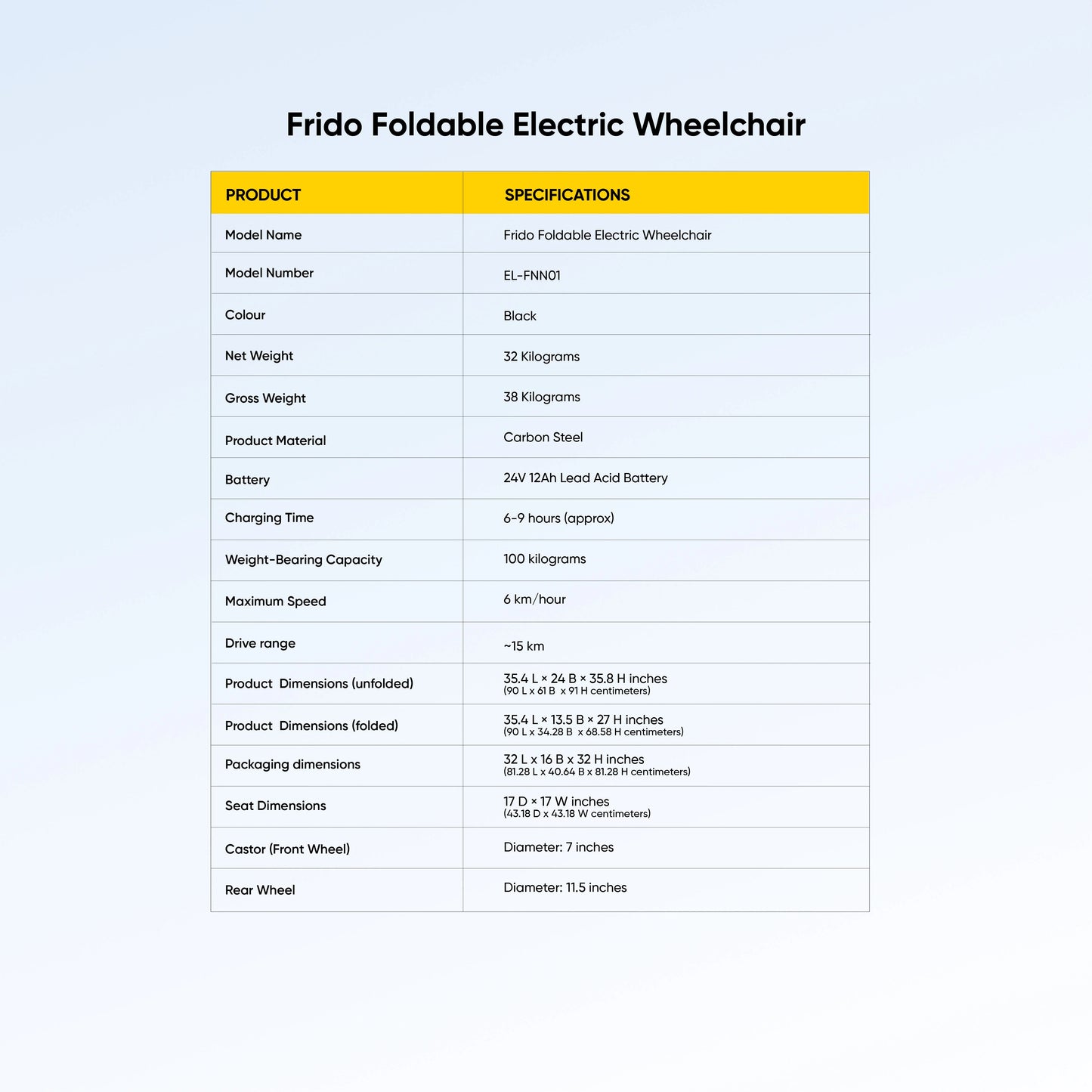 Frido Foldable Electric Wheelchair