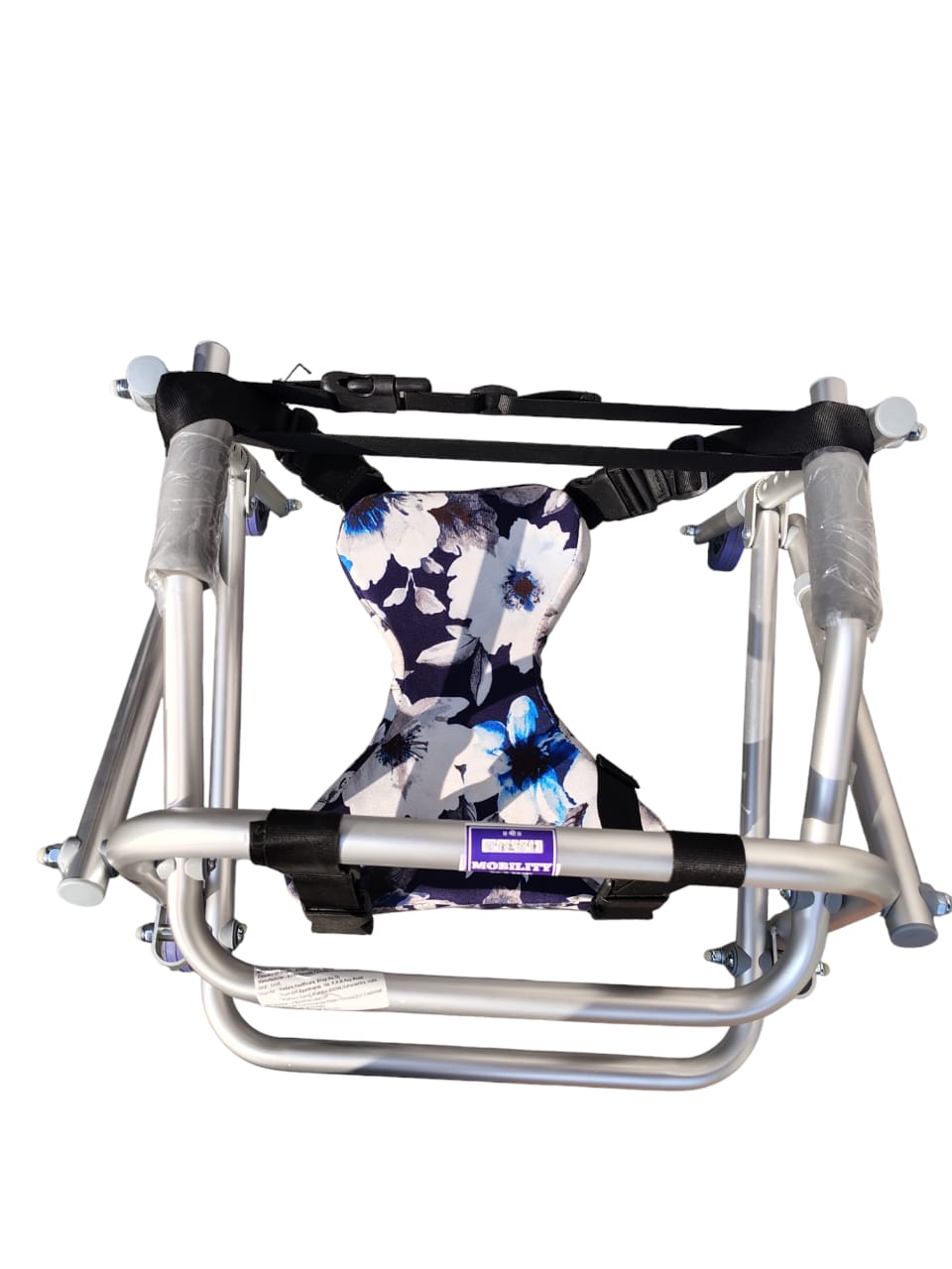 Mobility Kart Light Weight Height Adjustable CP Child Pediatric Walker with Comfortable Seat Silver