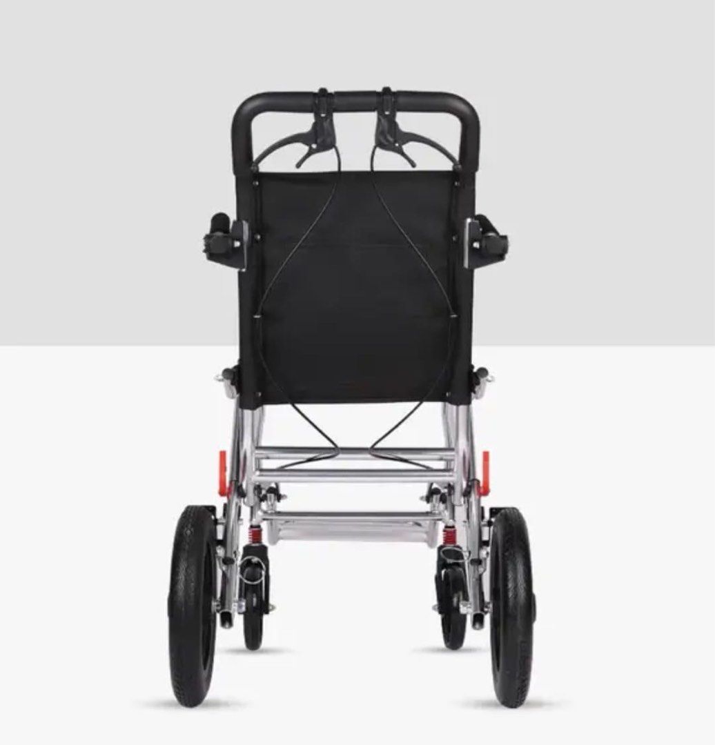 Ultra Lightweight Compact Folding Transit Wheelchair with Traveling Handle