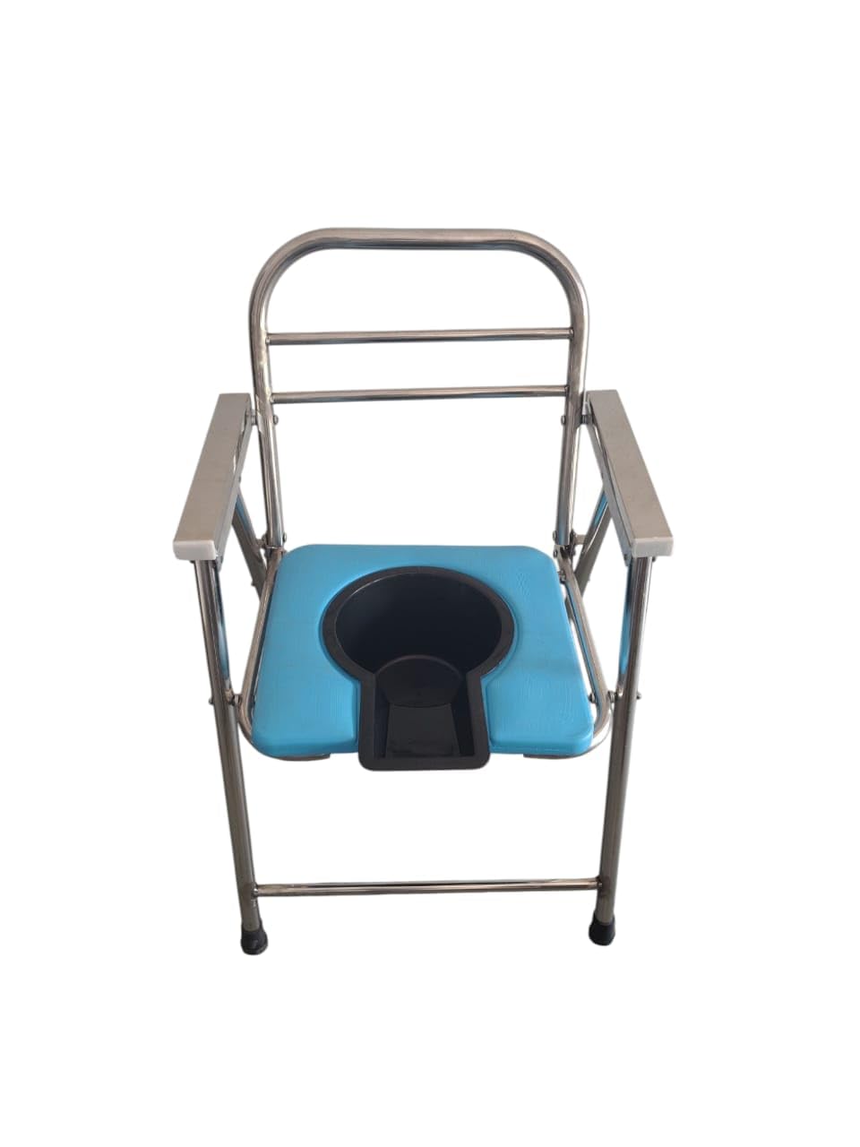 Mobility Kart Stainless Steel SS Folding Comfortable Commode Chair