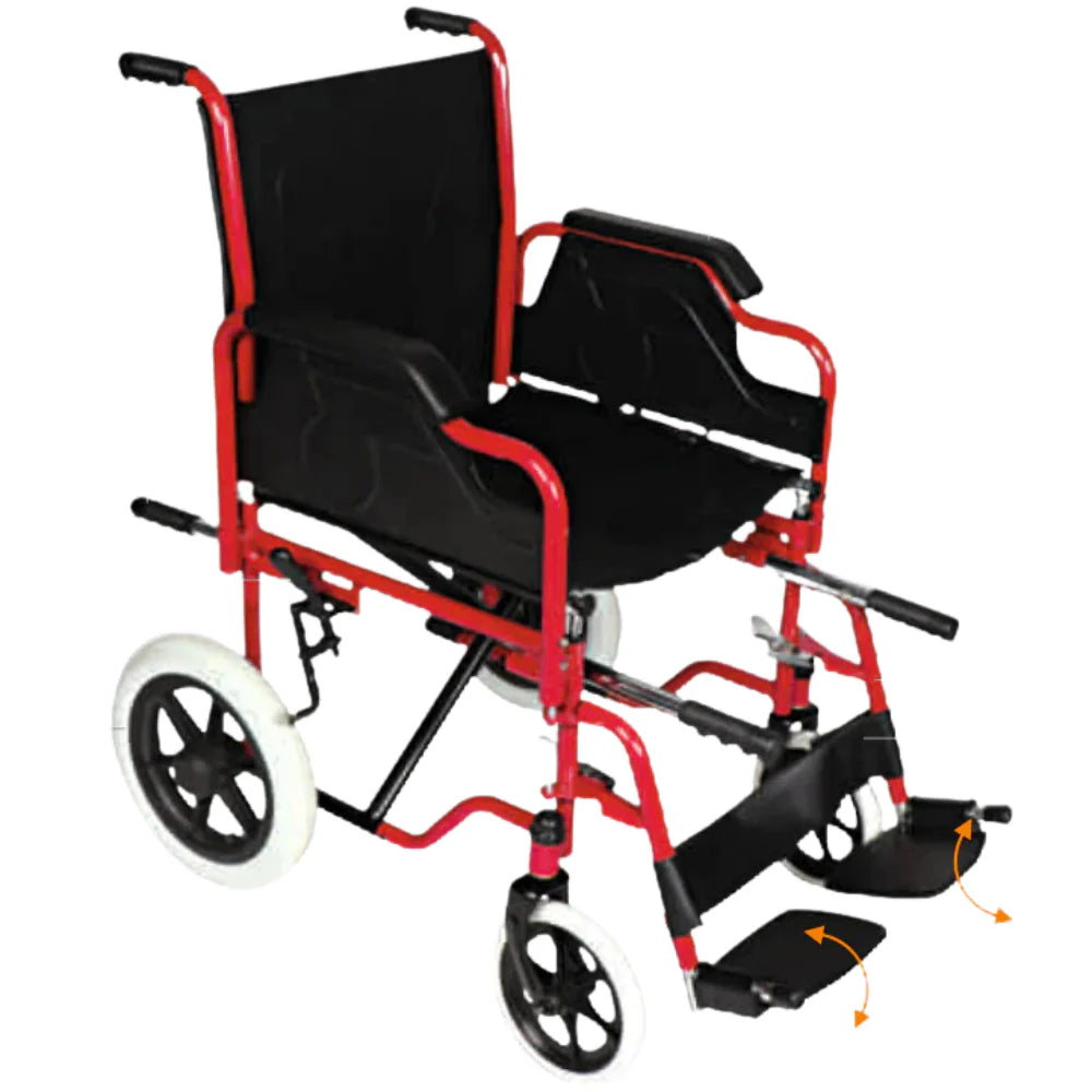 Premium Imported Light Weight Foldable Doli Wheelchair with Lifting Rod Detachable Armrest & Footrest