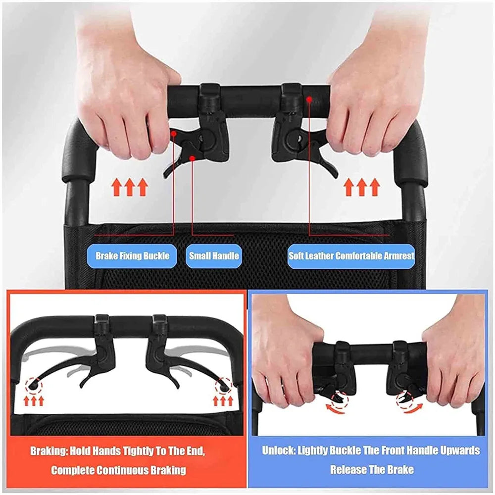 Ultra Lightweight Compact Folding Transit Wheelchair with Traveling Handle