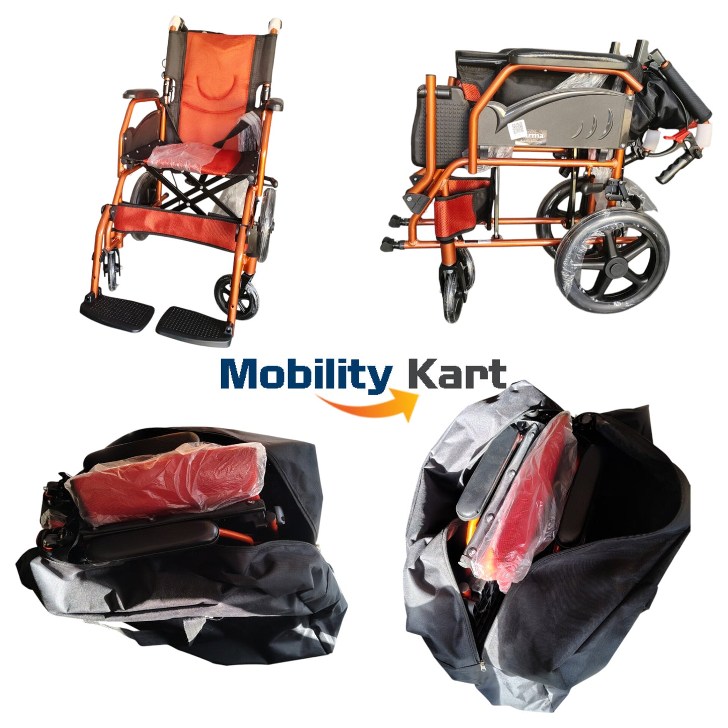 Karma Aurora 5 AWC FR Aluminium Lightweight Compact Folding Easy to Carry Travel Wheelchair