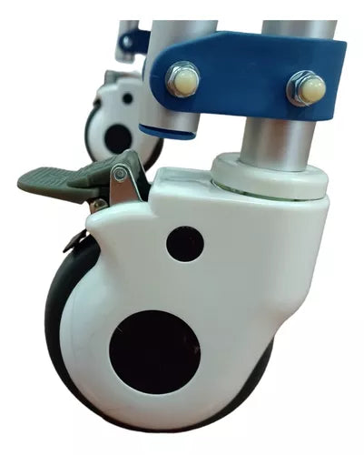 Rolling Shower Commode Aluminium Wheelchair with Flip-Up Armrest & Footrest (U Cut Seat)