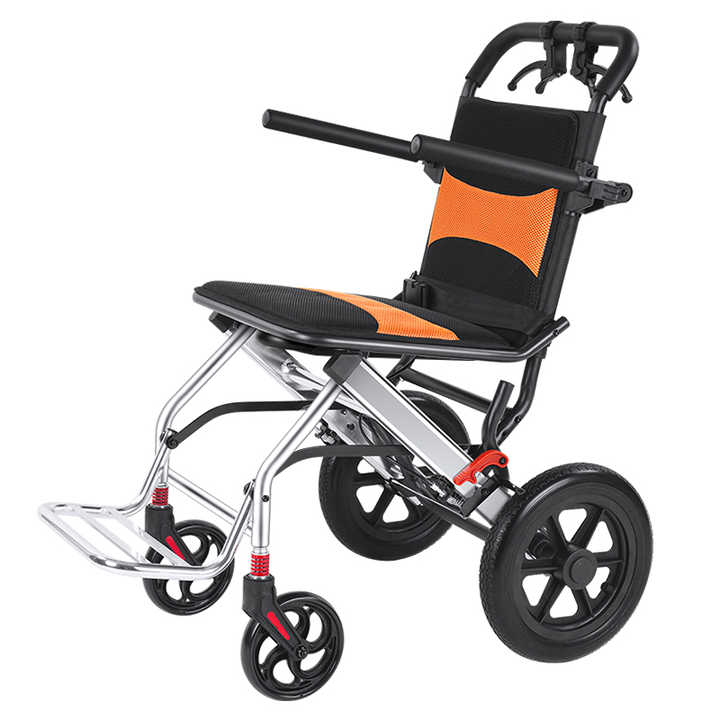 Ultra Lightweight Compact Folding Transit Wheelchair with Traveling Handle
