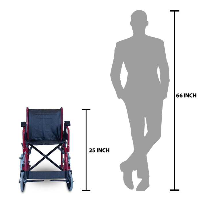 Premium Imported Light Weight Foldable Doli Wheelchair with Lifting Rod Detachable Armrest & Footrest