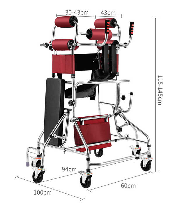 Adult Standing Adjustable Height Rollator Walker with Seat For Seniors & Patient