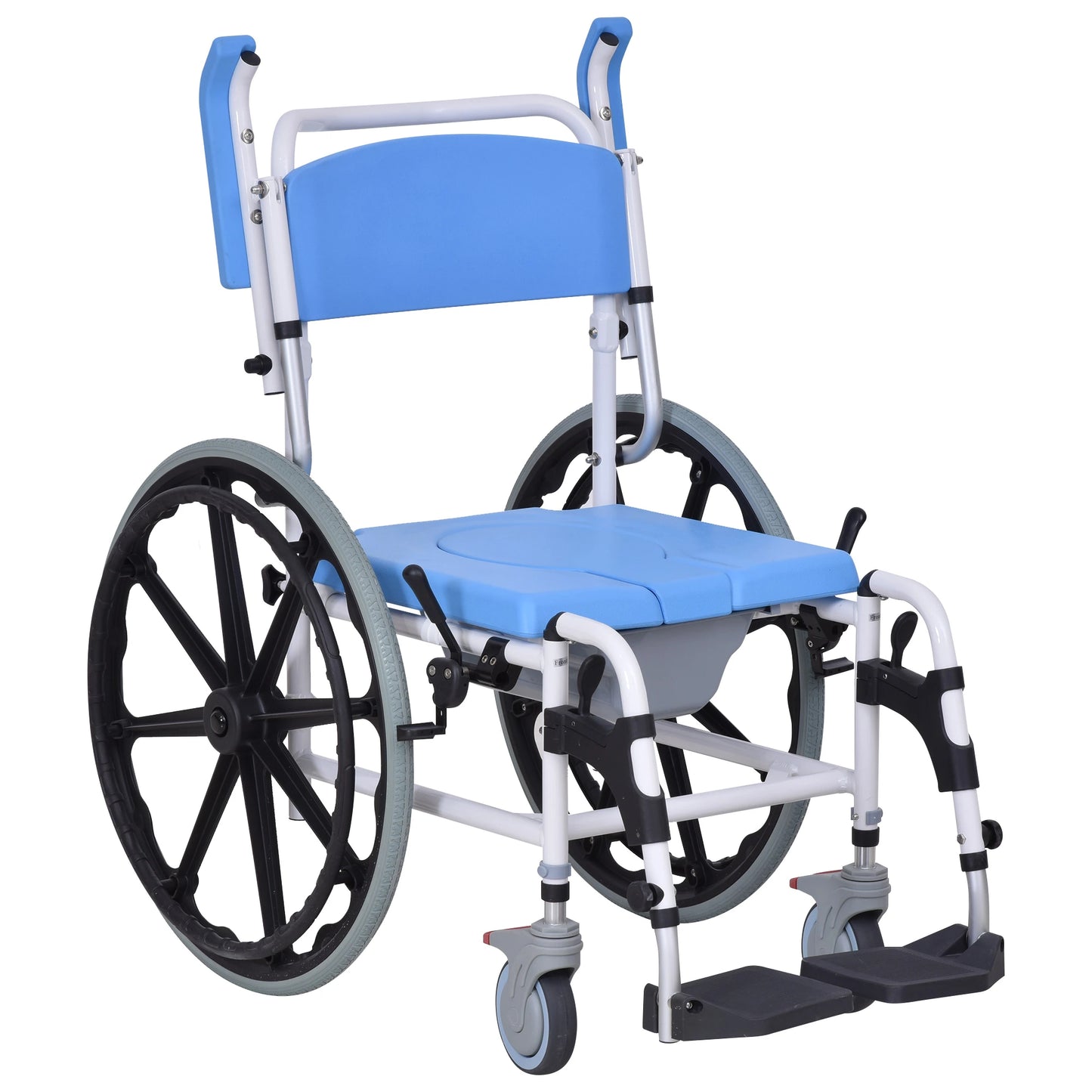 Self Propelled Multipurpose 3 in 1 Rolling Bathroom Wheelchair