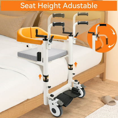 Mobility Kart Patient Lift and Transfer Chair For Narrow Bathroom Door