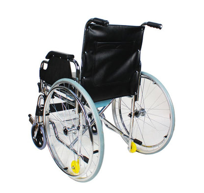 Foldable Commode Wheelchair with Flip-Up Armrest Detachable Footrest & Removable Big Wheels