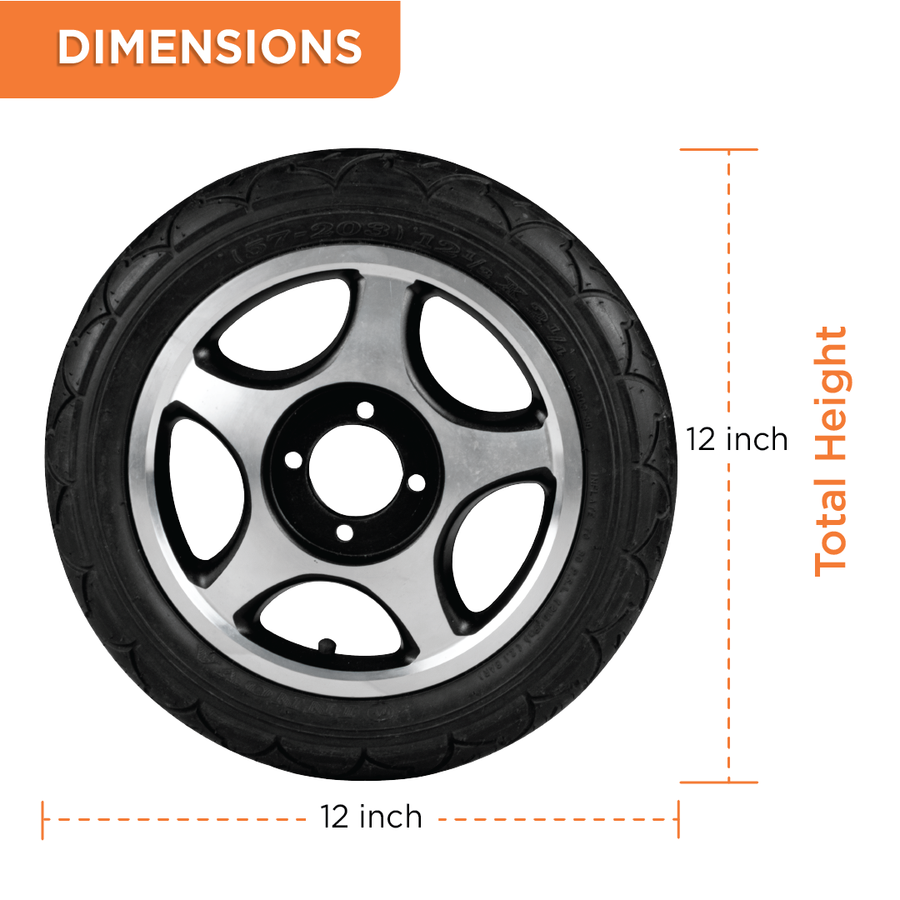 Back Wheel (PU Tyre) With Hub For Zip Lite Power Wheelchairs (1 Pair) - 2974 & 2974A