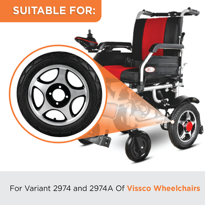 Back Wheel (PU Tyre) With Hub For Zip Lite Power Wheelchairs (1 Pair) - 2974 & 2974A