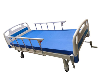2 IN 1 Premium Imported Electric Semi Fowler Hospital Bed with Manual Option Mattress Railing Wheels