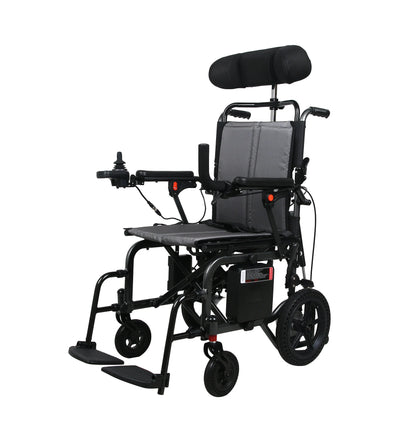 Electric Wheelchair with Reclining Backrest & Adjustable Headrest