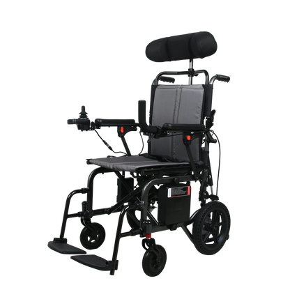 Electric Wheelchair with Reclining Backrest & Adjustable Headrest