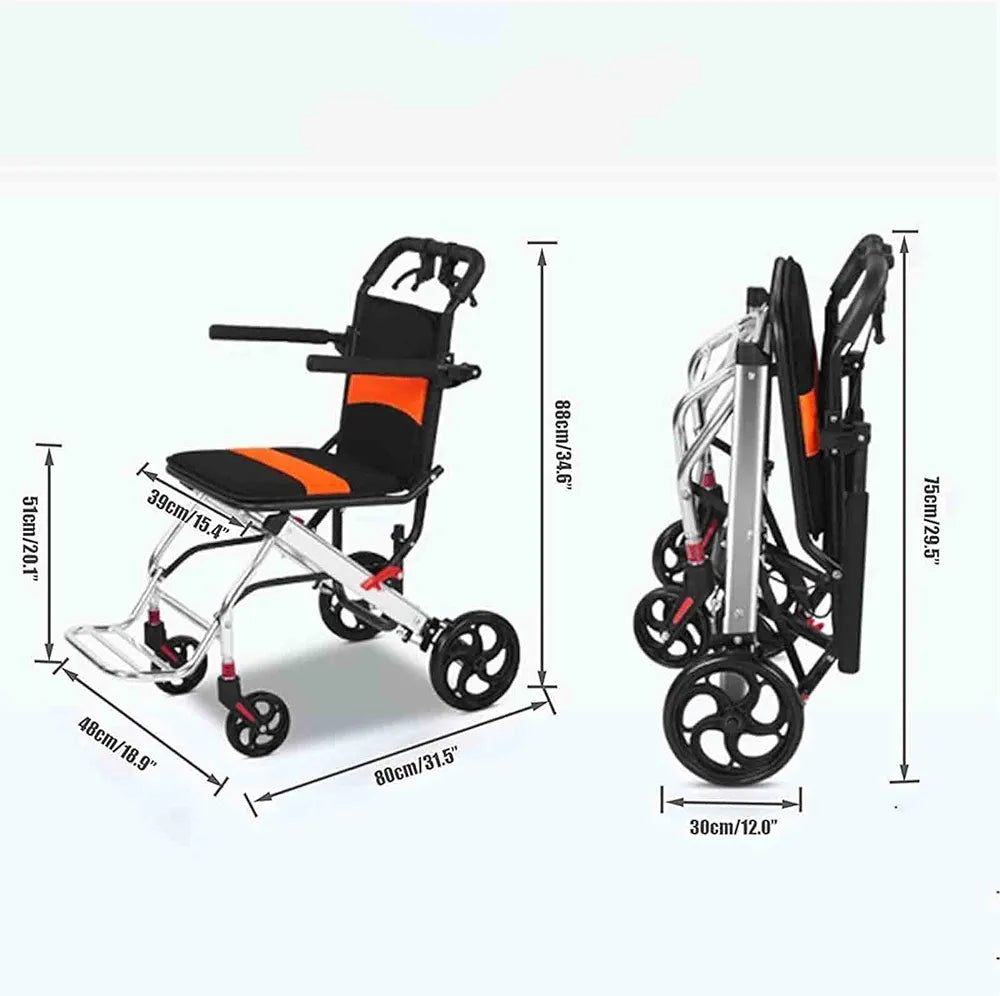 Mobility Kart Light Weight Compact Folding Easy to Carry Wheelchair