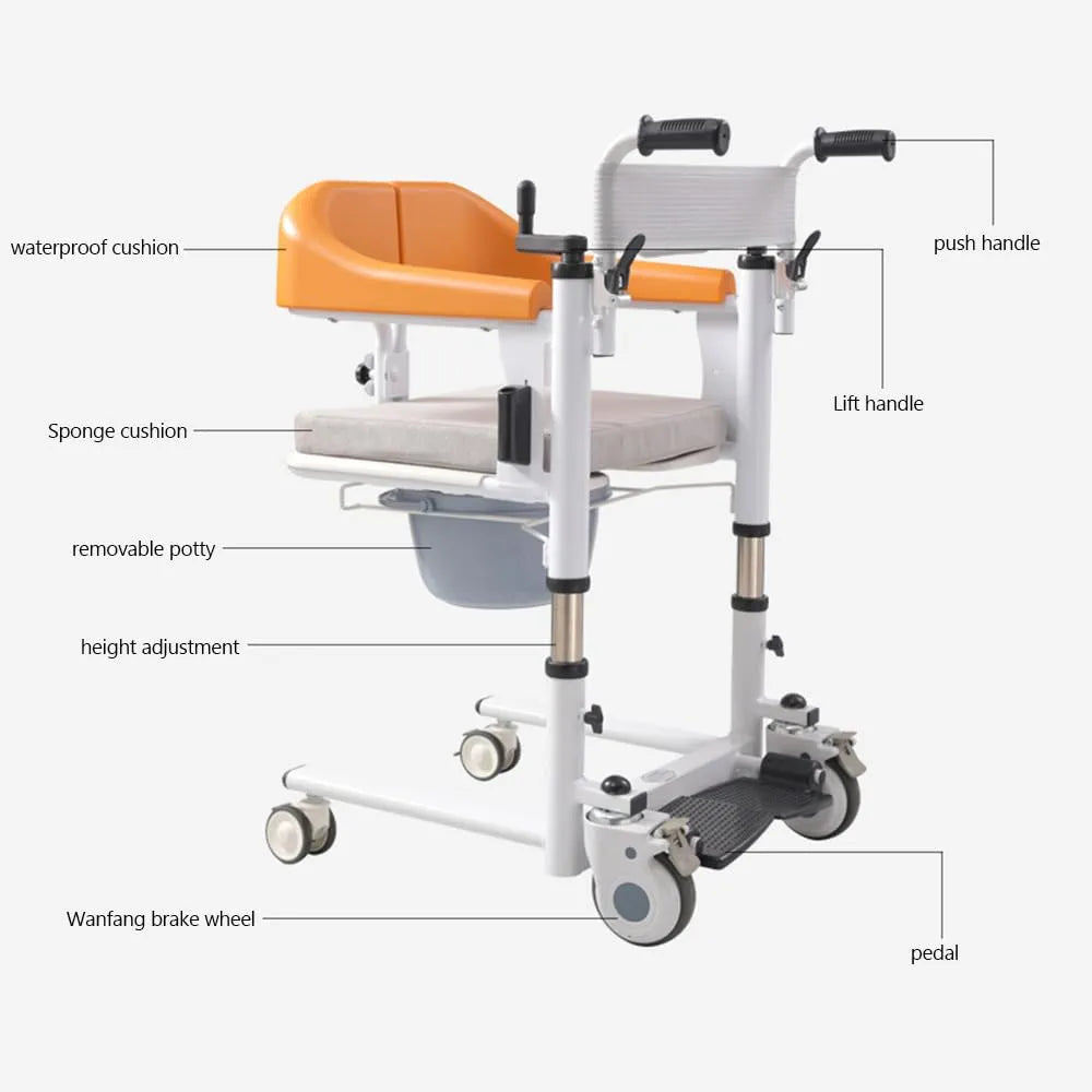 Mobility Kart Patient Lift and Transfer Chair For Narrow Bathroom Door