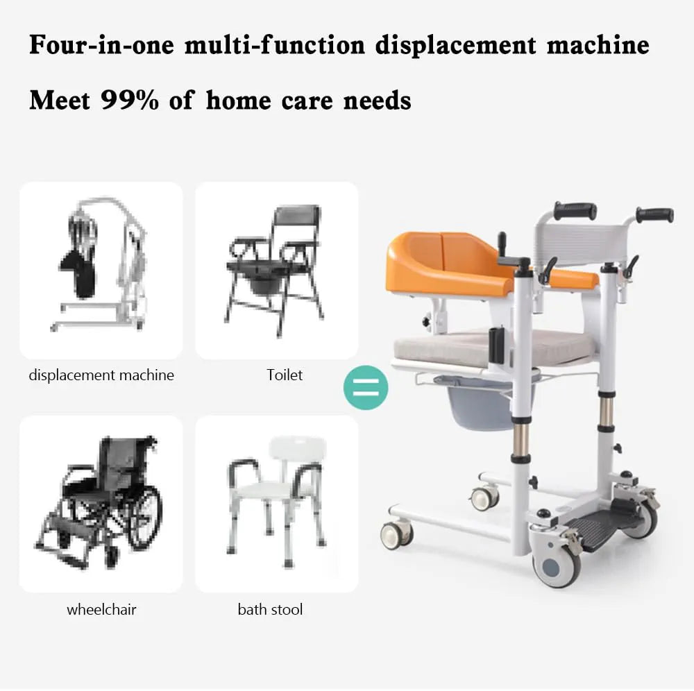 Mobility Kart Patient Lift and Transfer Chair For Narrow Bathroom Door