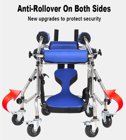 Children Standing Walker Multi-Functional Folding Paralytic Rehabilitation Lower Limb Training Stangding Walker, Standard Walker for Handicap & Disabled Kid's