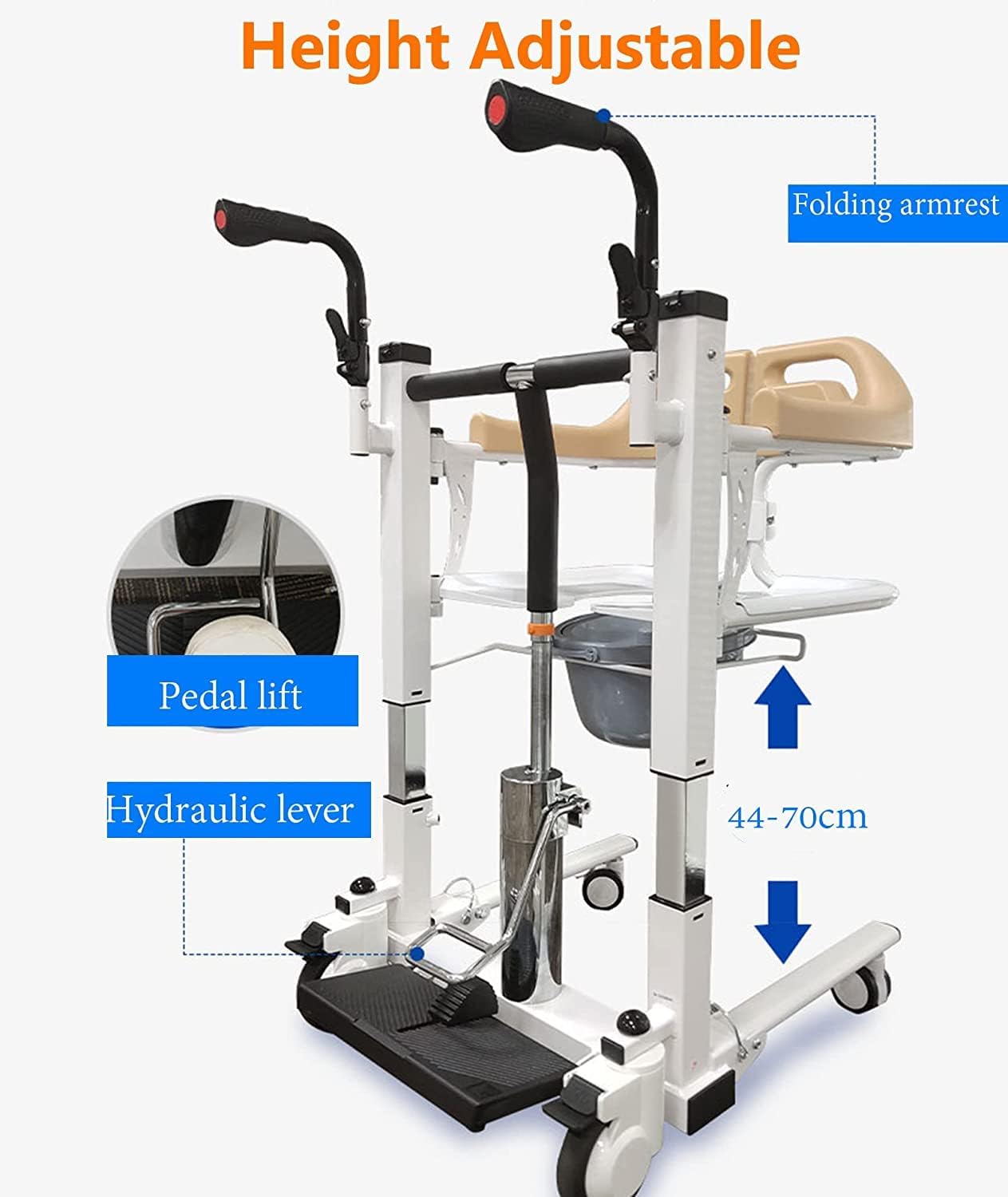 Mobility Kart Fast Assembled Hydraulic Patient Lift and Transfer Wheelchair