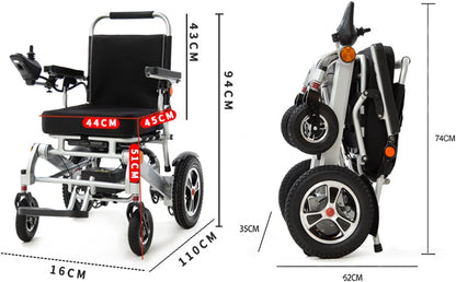 Esleh Super Plus Lightweight Compact Folding Wheelchair with Headrest