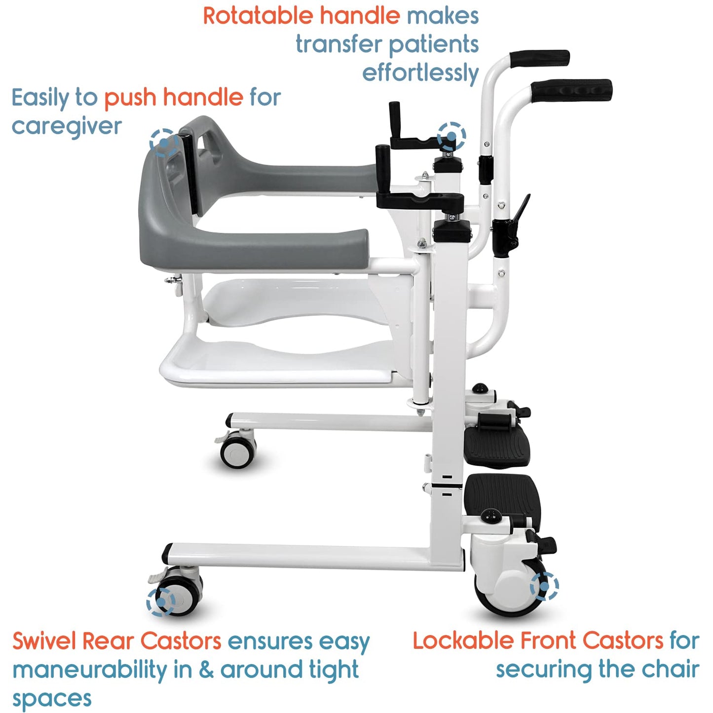 Mobility Kart Multifunction Manual Lift Transfer Wheelchair