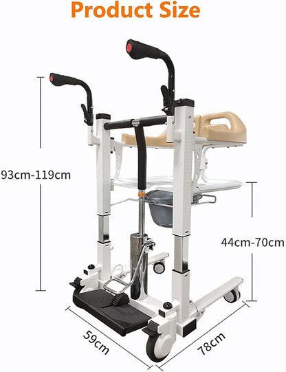 Mobility Kart Fast Assembled Hydraulic Patient Lift and Transfer Wheelchair