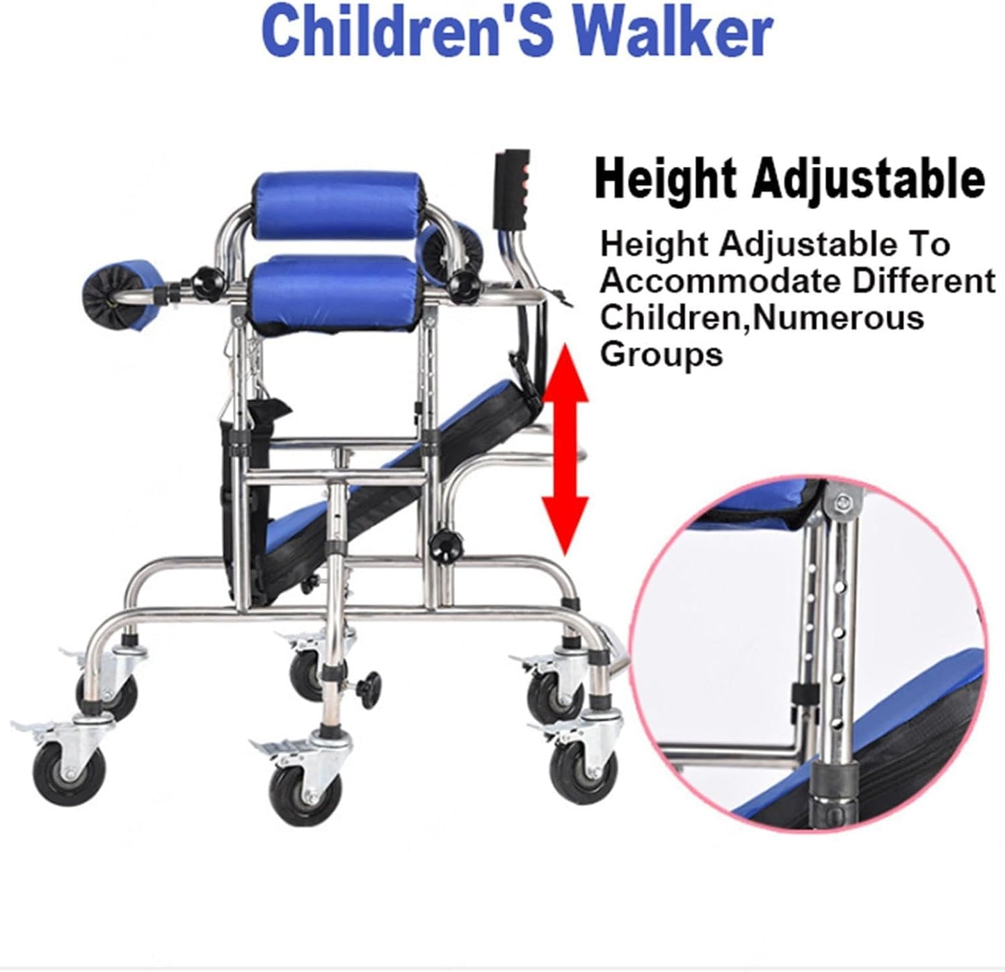Children Standing Walker Multi-Functional Folding Paralytic Rehabilitation Lower Limb Training Stangding Walker, Standard Walker for Handicap & Disabled Kid's