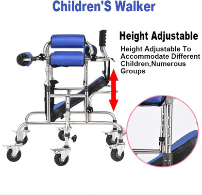 Children Standing Walker Multi-Functional Folding Paralytic Rehabilitation Lower Limb Training Stangding Walker, Standard Walker for Handicap & Disabled Kid's