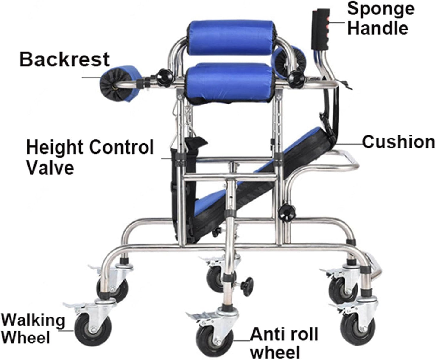 Children Standing Walker Multi-Functional Folding Paralytic Rehabilitation Lower Limb Training Stangding Walker, Standard Walker for Handicap & Disabled Kid's