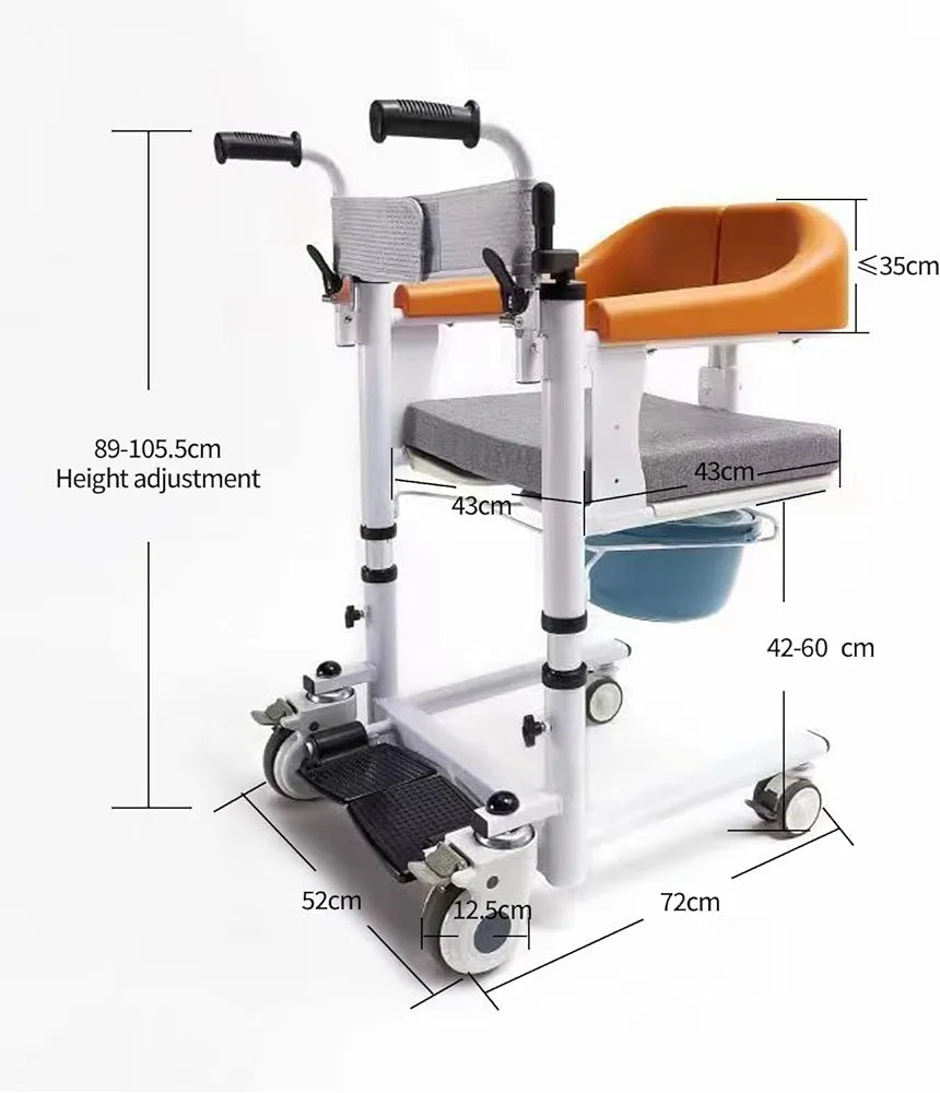 Mobility Kart Patient Lift and Transfer Chair For Narrow Bathroom Door