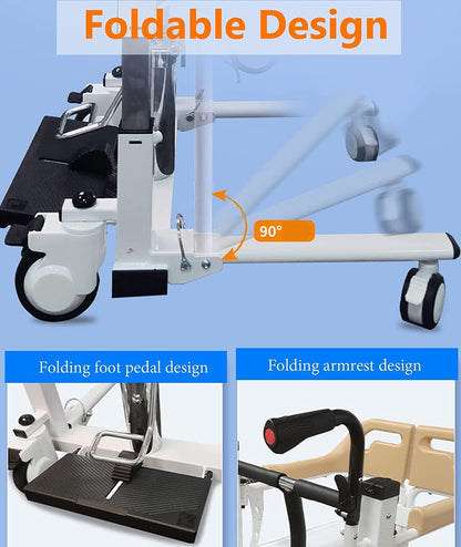 Mobility Kart Fast Assembled Hydraulic Patient Lift and Transfer Wheelchair