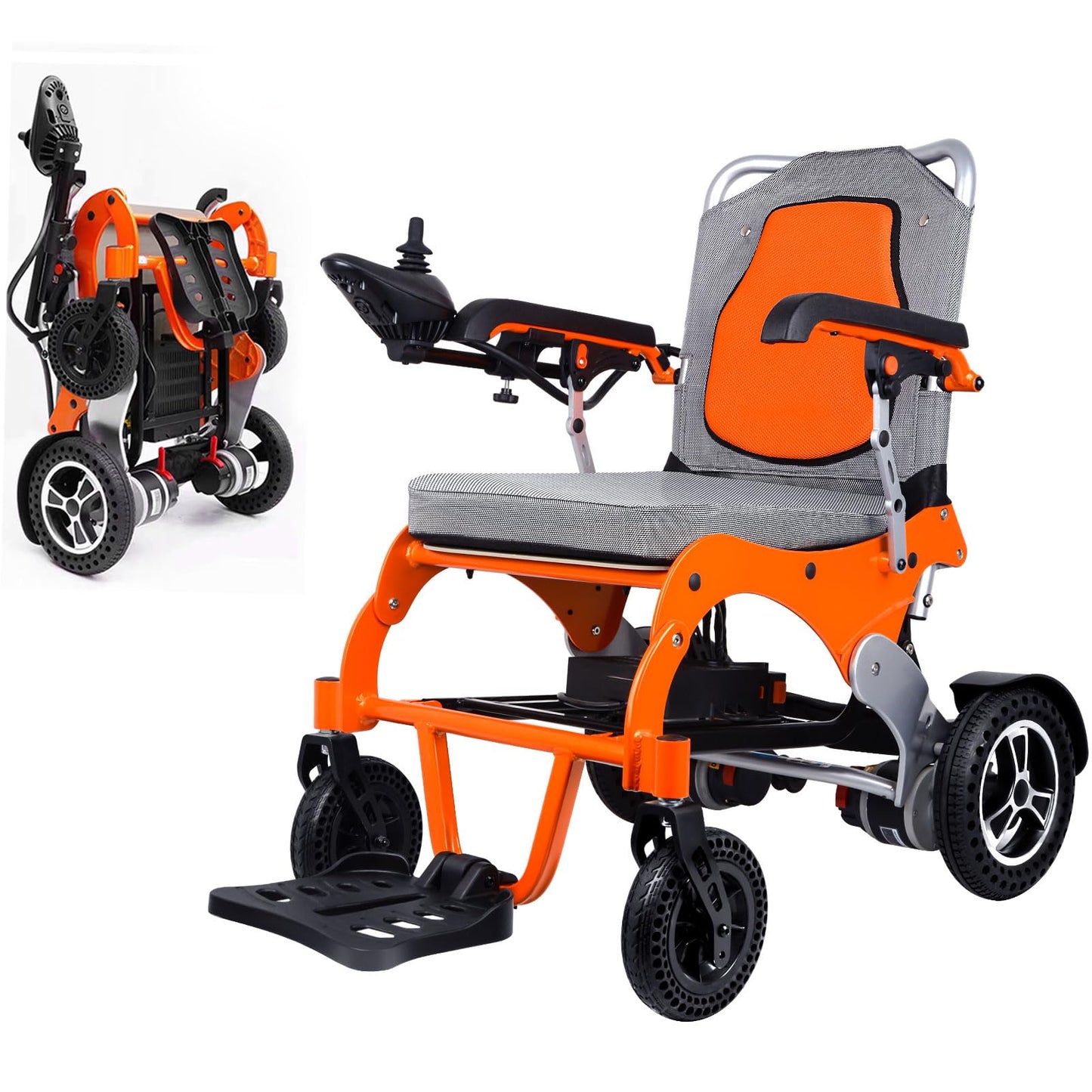 Ultralight Compact Folding Power Wheelchair with Electromagnetic Breaking System