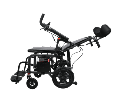 Electric Wheelchair with Reclining Backrest & Adjustable Headrest