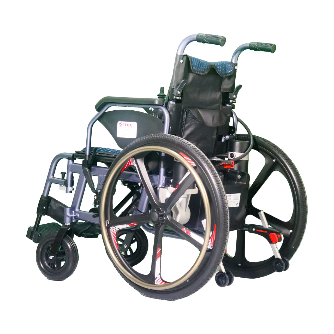 Evox wc 106 Self Propelled Light Weight Aluminum Electric Power Wheelchair with 16 Inch Seat & Lithium Ion Battery