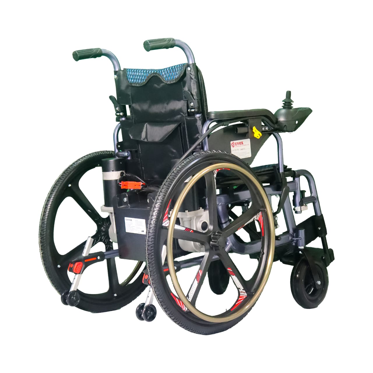 Evox wc 106 Self Propelled Light Weight Aluminum Electric Power Wheelchair with 16 Inch Seat & Lithium Ion Battery