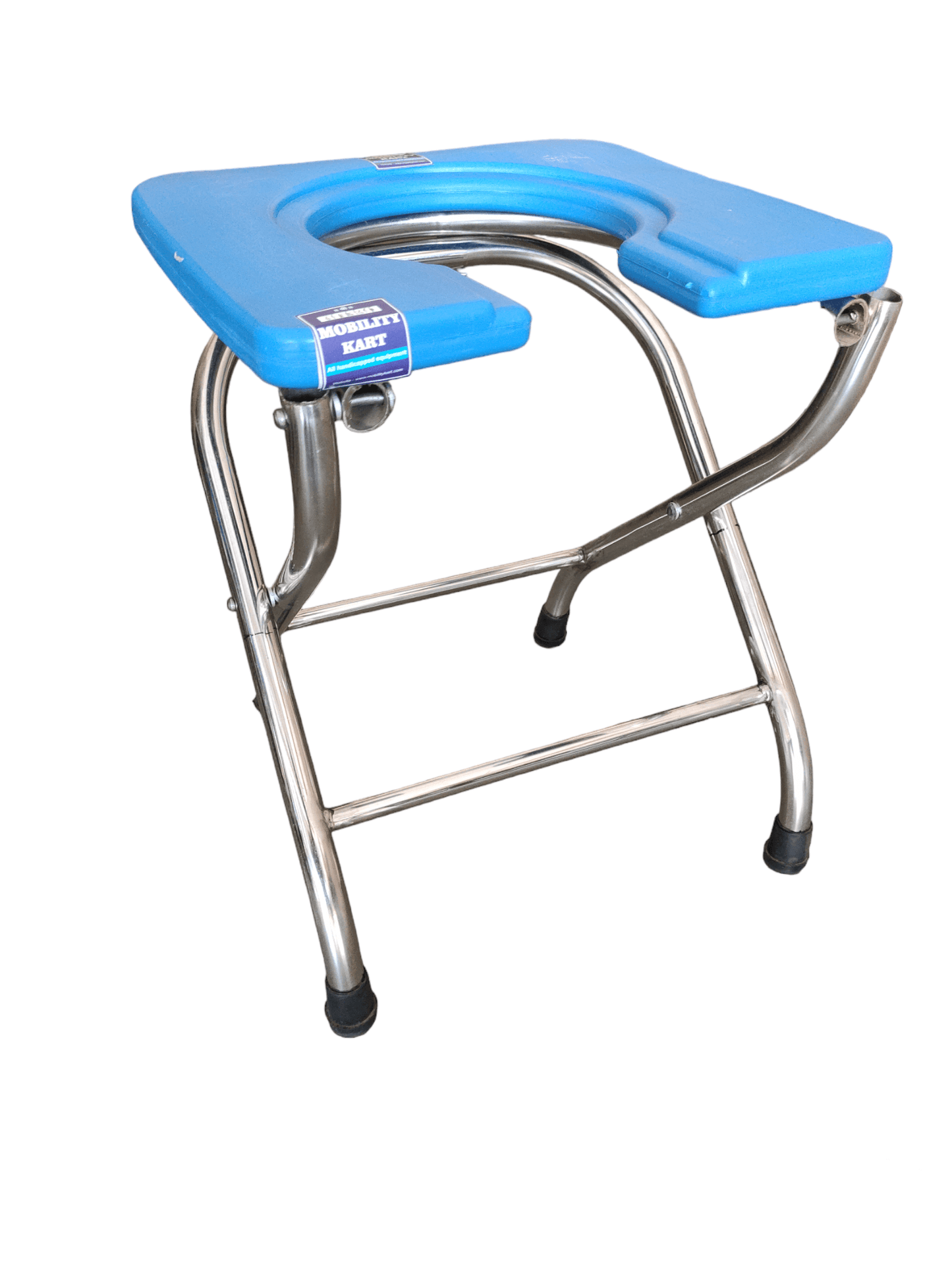 Mobility Kart Stainless Steel SS Folding Comfortable Commode Stool