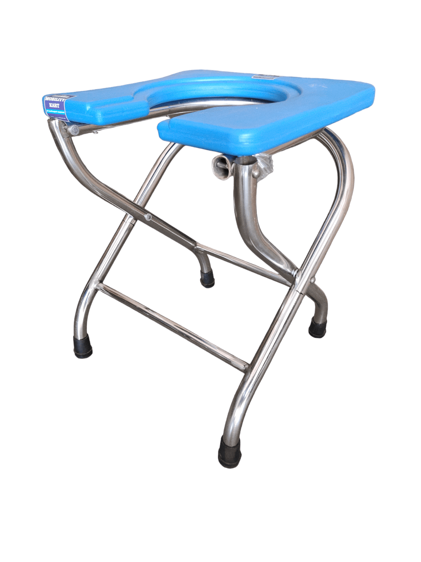 Mobility Kart Stainless Steel SS Folding Comfortable Commode Stool