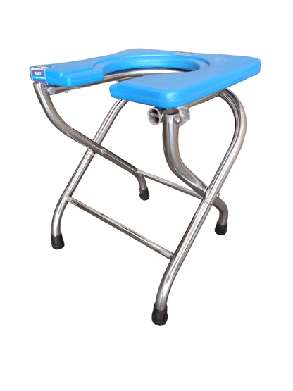 Mobility Kart Stainless Steel SS Folding Comfortable Commode Stool