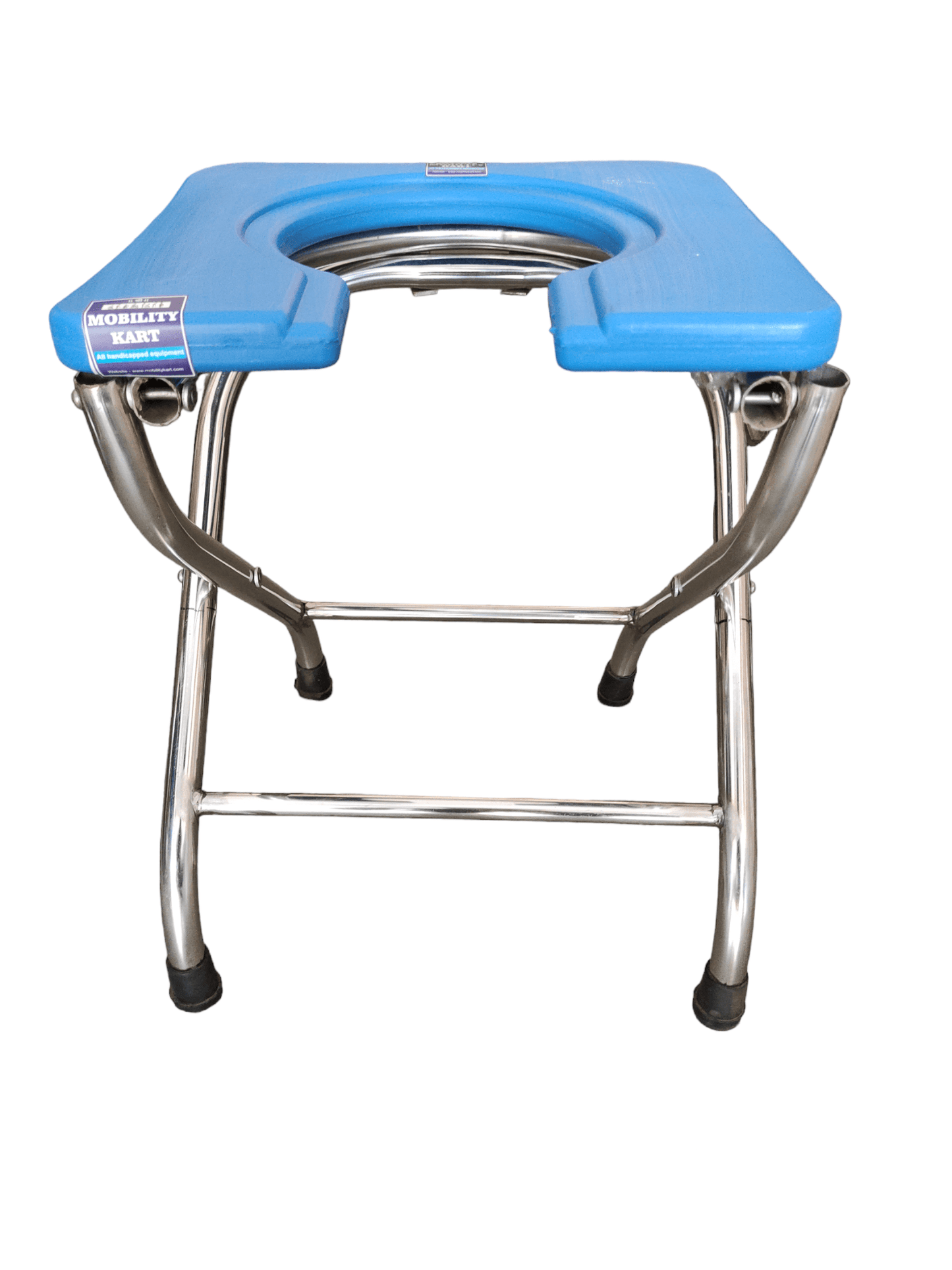 Mobility Kart Stainless Steel SS Folding Comfortable Commode Stool