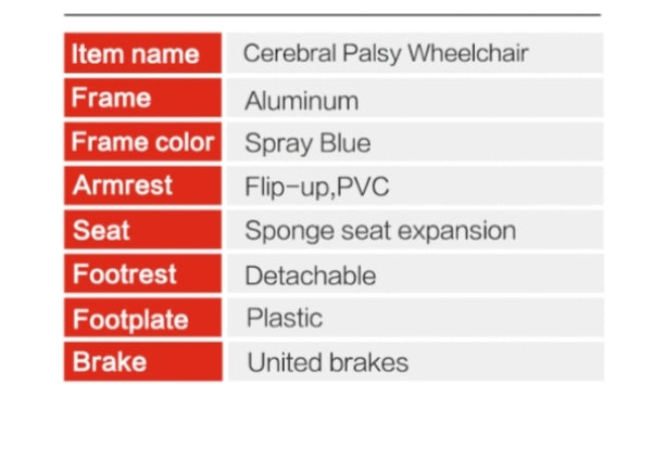 Mobility Kart Multifunction Aluminium Cerebral Palsy Wheelchair with Tilt and Reclining